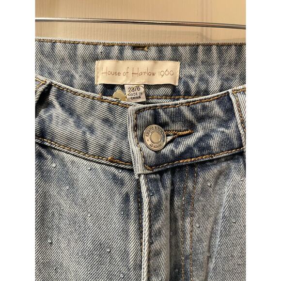 House of Harlow 1960 Crystal Wide Leg Jeans - Picture 2 of 5